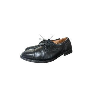 Allen Edmonds Sanford Black Cap Toe Mens Dress Oxford Shoes Sz 11 D Lace Up Work